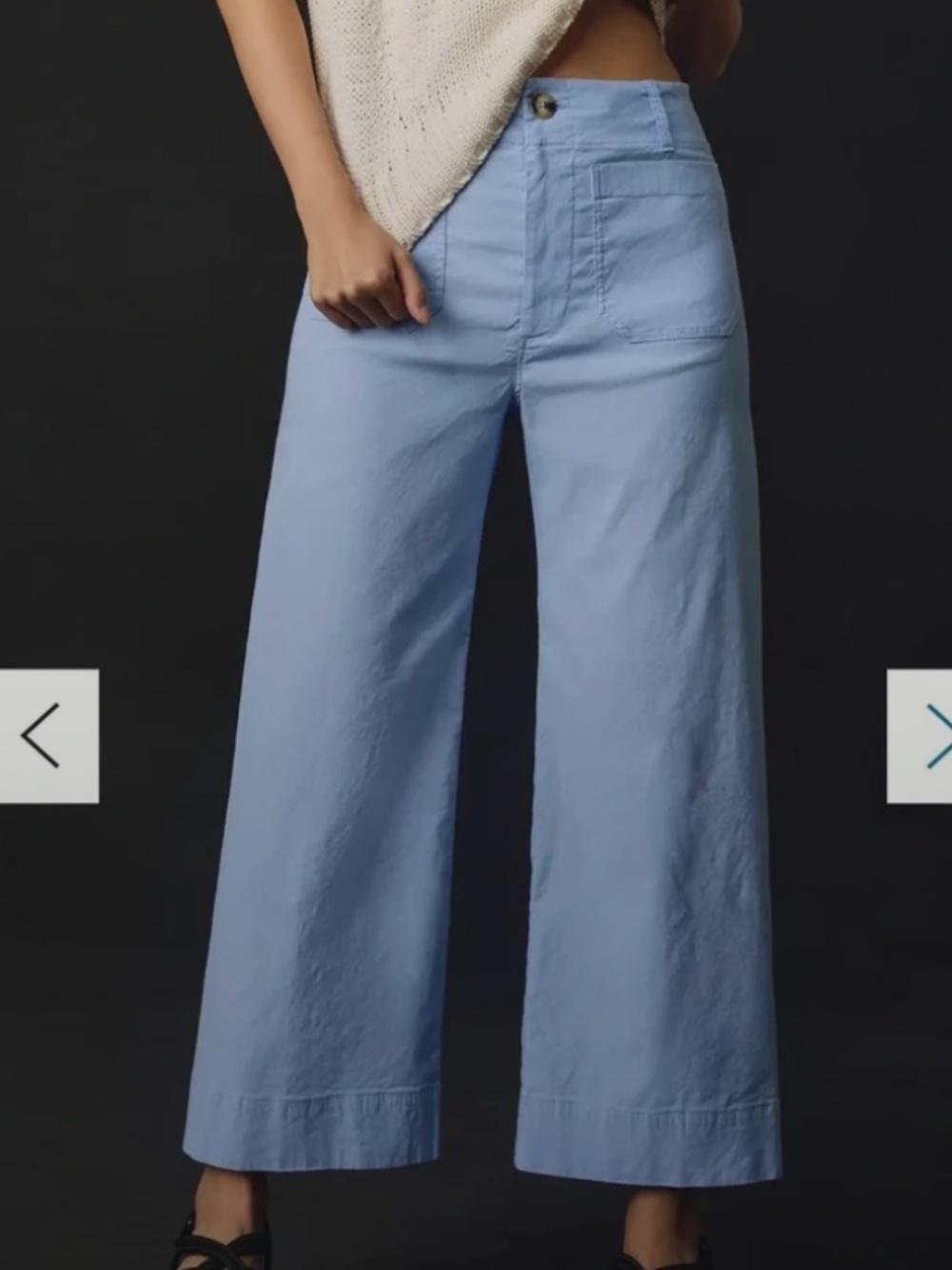 The Colette Magic Fabric Crop Wide-Leg Pants by Maeve - SKY